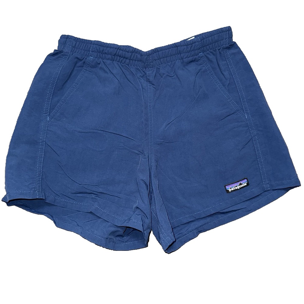 Patagonia Women's Baggies Drawstring Nylon Shorts Navy Blue Size XS Pockets